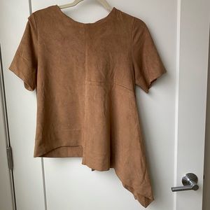 Asymmetrical Suede Top